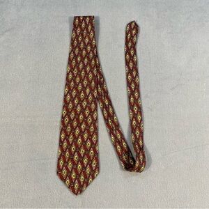 Studio by Fumagalli’s Men’s Geometric Patterned Tie in Red and Yellow, 100% silk